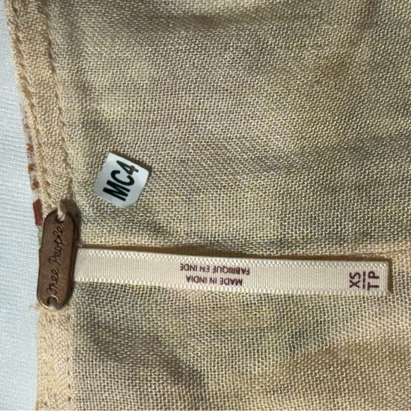 Free People‎ Floral Mini Dress Belted Deep V Neck XS Boho Fall Color - Picture 9 of 11